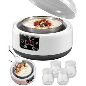 36시간 요거트 메이커 일정한 온도 제어와 타이머가 있는 자동 디지털 가정용 치즈용 다기능 프로바이오틱 머신 와인(유리병 42 4개