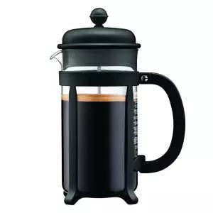 Bodum Java 프렌치 프레스 커피 및 티 메이커, SAN 플라스틱 비산 방지 카라페 포함, 963.9g(34온스), 블랙