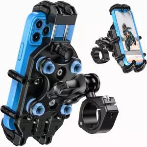 LOKTENWO 오토바이 폰 거치대 [트리플 진동 감쇠기] [메탈 조절 암] 휴대폰 홀더 아이폰호환 17 16 15 Pro