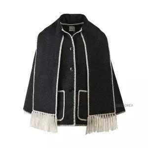 토템 [토템] FW25 여성 스카프 디테일 코트 244WRO918FB0292 083