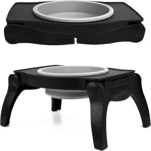 터프 퍼퍼 고가 개 그릇 - 싱글 라이즈 접이식 여행용 그릇으로 80온스/12컵의 음식/물을 담을 수 있습니다