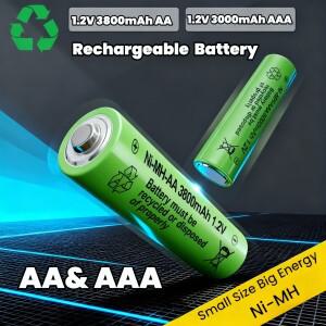 디지털 카메라 손전등 RC 자동차 장난감 고속 충전용 초고출력 Ni-MH 충전지 AA