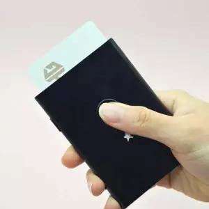 슬라이딩 자동 명함 보관 케이스 지갑 메탈 슬라이딩 집 보관함