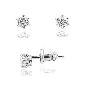 실버 1부 랩 그로운 다이아몬드 다이아 귀걸이 웨딩 6발