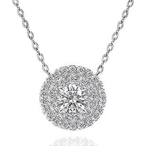 IGI GIA 5부 랩 그로운 다이아몬드 다이아 목걸이 프로포즈 더블헤일로