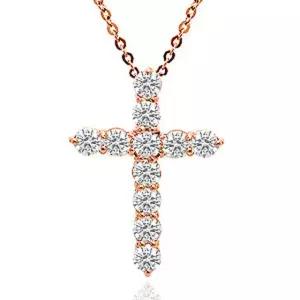 모이사나이트 다이아 천주교 십자가목걸이 세인트