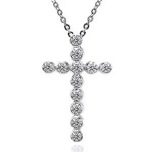 모이사나이트 다이아 천주교 십자가목걸이 베젤