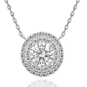 1캐럿 모이사나이트 다이아몬드 다이아 목걸이 프로포즈 헤이즈
