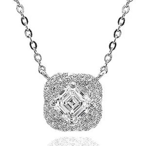 IGI 7부 어셔컷 랩 그로운 다이아몬드 다이아 목걸이 멜팅로즈