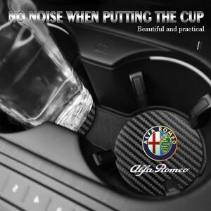알파 로메오 줄리에타 줄리아 GT 159 147 156 미토 브레라 스텔비오용 2개 가죽 컵받침 방음 물컵 패드 쿠