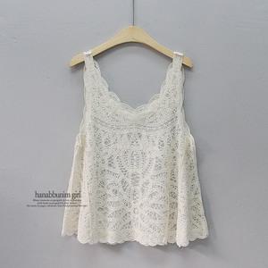 시스루 레이스 티/커버업 뷔스티에 나시 프릴 레이어드 조끼