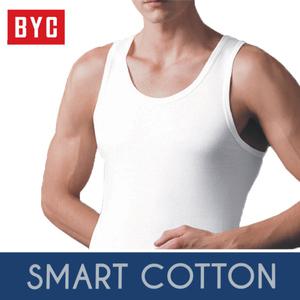 BYC 남성용 스마트 민소매 런닝 골런닝 순면 흡수 속건 나시티 백색 1매 BYP6057