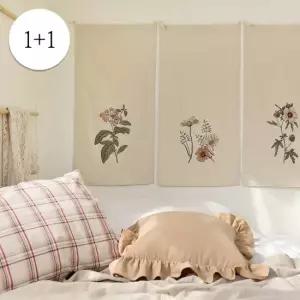 [1+1 2장] 내츄럴 야생화 린넨 가리개커튼 3style