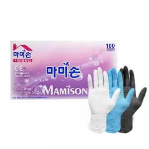 마미손 니트릴장갑 100매 셰프 위생장갑 S M L XL 블랙 화이트 블루