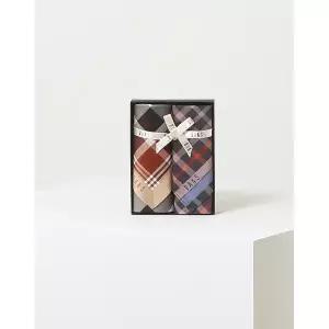 [롯데백화점]닥스 액세서리 [선물포장/쇼핑백동봉]베이지 체크 면 손수건2종세트 DCHA1F020