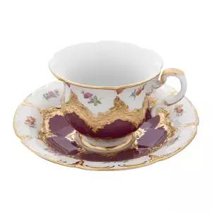 [마이센]비폼 플라워  커피컵앤소서(퍼플)