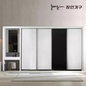 장인가구 단테 모던 미러 화장대 파우더 슬라이딩 붙박이장 15cm