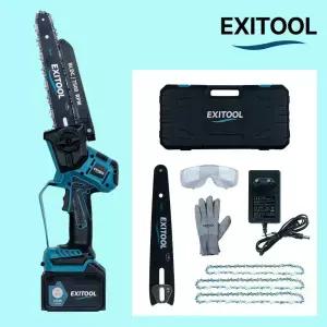 엑시툴 무선 전기톱 전동 충전식 미니 소형 충전 체인톱 20cm