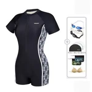 [레노마수영복](하남점)여성 하프 집업 반신수영복 RN-LS2E873-BK 5종SET