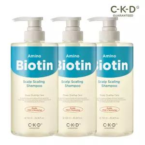 CKD 아미노비오틴 두피각질샴푸 750ml 3개 / 탈모 증상 완화 기능성 + 쿨링감 케어