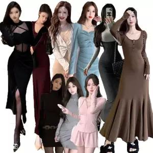 원피스 롱원피스  빅사이즈 섹시 미니 클럽 기모 니트 정장