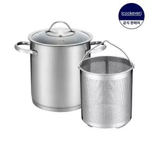 [쿡에버] 에센셜 인덕션 스텐 파스타 냄비 18cm (글라스커버)