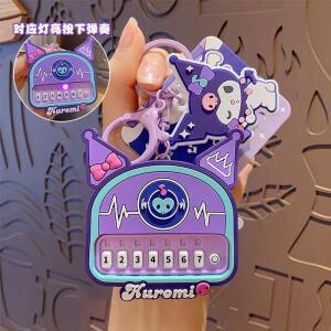 산리오 키링 헬로키티 쿠로미 마이멜로디 시나모롤 선물  키체인 액세서리 쿠로미 키링  피아노 음악 애니