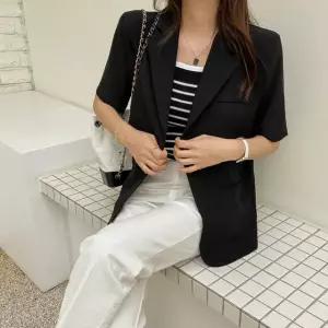 [시크릿라벨] [하객룩] 시원한 홑겹 테일러드 반팔 자켓