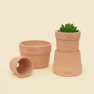 마이플랜트 로자리안 가든팟 허니 에보니 받침 세트 다육이 화분 국산 인테리어 수제 토분