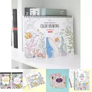 핑크풋 고래 컬러드로잉 쉬운버전 컬러링북/가정/색칠/놀이/북/책/색칠하기/가정용/그림/꾸미기/색칠북