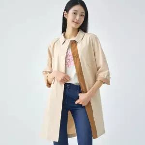 [지센]스탠카라 A라인 플랩 코트 LCCAO335_BE