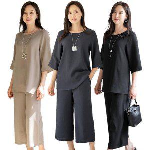 마담4060 썸머 쿨링 풍기인견 반팔 팬츠 세트