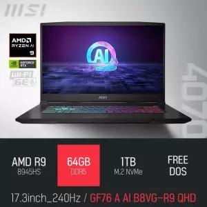 ⓒ MSI GF시리즈 소드 GF76 A AI B8VG-R9 QHD 64GB 1TB / 17인치 편집 고성능 게임 포토샵 캐드 AI 노트북