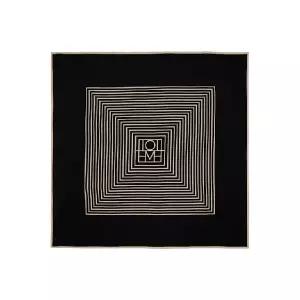토템 블랙 베이지 센터 모노그램 실크 스카프 211 853 801 TP856378743