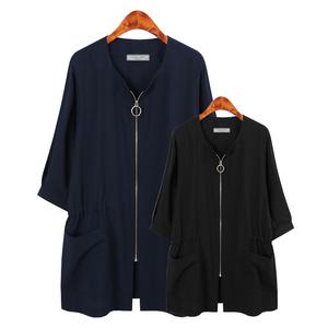 허밍퍼플 여성용 2891-엣웰 7부 집업 자켓 빅사이즈 여름 시원한 미시 마담 중년 여자 엄마 옷 여성의류