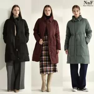 NNF 니트 카라 롱패딩 점퍼