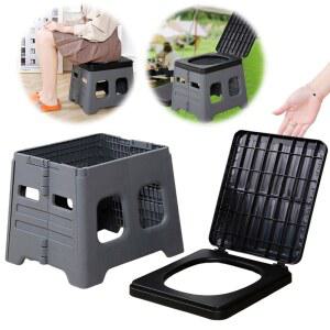 뚜껑이 달린 휴대용 변기 야외 다기능 성인용 캠핑 캠프 접이식