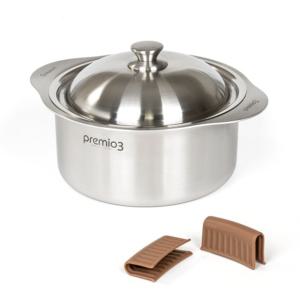 키친아트 프리미오3 통3중 일체형 IH 스텐냄비(실리콘포함) 20cm 양수