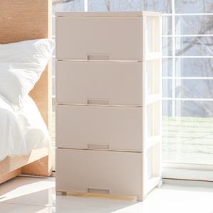 국내제작 모던 우디 4단 플라스틱 서랍장 침실 옷 서랍정리함 다용도 정리함
