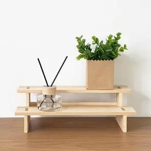 청년리빙 계단식 우드 미니 화분 받침대 - 2단