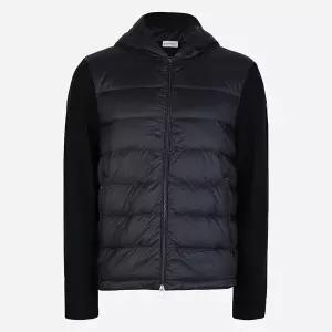 5F 9B00006 M1131 776 남성 로고 패딩 믹스 후드 자켓 네이비