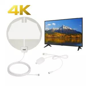 4K UHD 필름형 디지털 TV안테나 실내 케이블 5M 유리창 벽부착 USB증폭 지상파 공중파 수신기 캠핑 티비