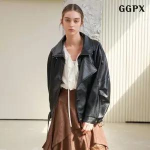 GGPX 오버핏 크랙 레더 라이더 자켓 GPCJK005D