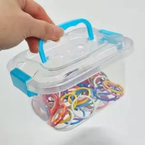 투명 사각 곰돌이 구디백 손잡이 소품 수납 케이스