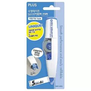 PLUS)수정테이프(WH-605)-갑(10개입)/사무/학생용/학생/볼펜/문구용/테이프/화이트펜/테잎/지우기/테입