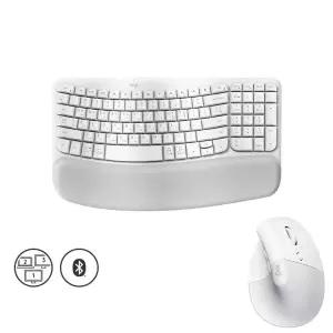 키스킨+장패드+사은품 로지텍 WAVE KEYS + LIFT 리프트 버티컬 마우스 키보드 콤보 화이트