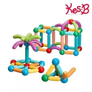 (64p) 캐스B 튼튼 마그네틱 블럭/완구/조립/블록/장난감/놀이/쌓기/입체/큐브/자석/초등/아기/세트/창의