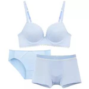 [롯데백화점]예스 커플속옷 핀 스트라이프 남여 브라팬티세트 YSWBB541PB541MDB541