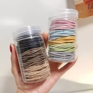 대용량 머리끈 헤어 검정 고무줄 헤어끈 안아픈 예쁜 머리끈 100개