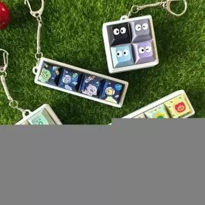 트라이코지 캐릭터 네모 키캡 키링 가방 파우치 고리